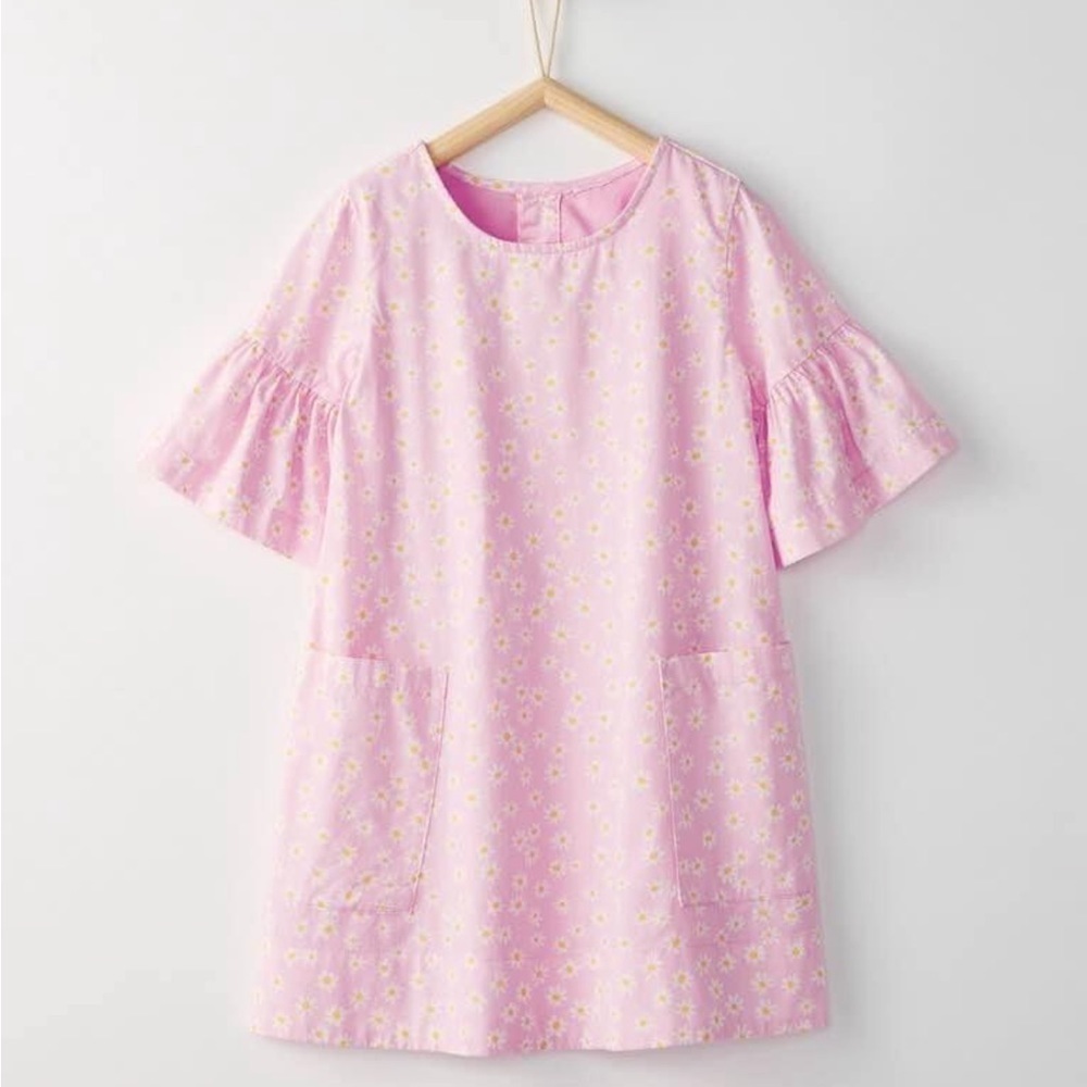 HANNA ANDERSSON GIRLS' COTTON DAISY PINK FLORAL DRESS 4T